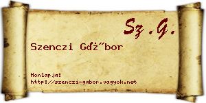 Szenczi Gábor névjegykártya