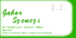 gabor szenczi business card